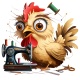Tasse »Huhn & Nähmaschine«