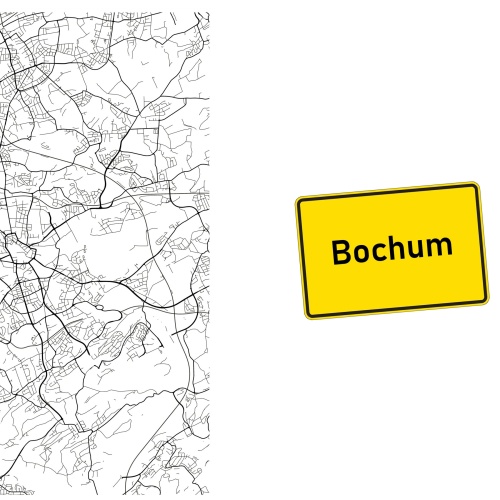 Tasse »Bochum Ortsschild & Stadtplan«