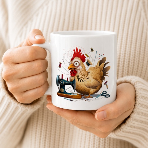 Tasse »Nähen und Huhn«