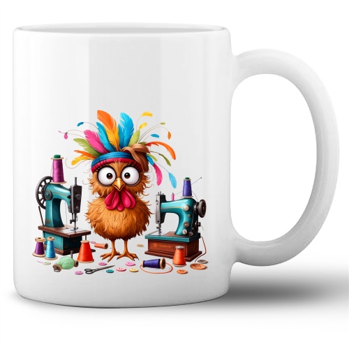 Tasse »Verrücktes Nähhuhn &...
