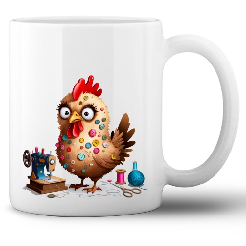 Tasse »Nähhuhn mit Knöpfen &...