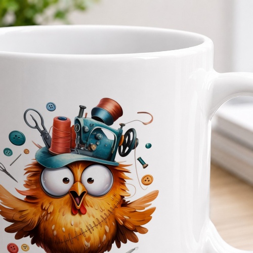 Tasse »Näh-Eule mit Nähzubehör-Motiv«