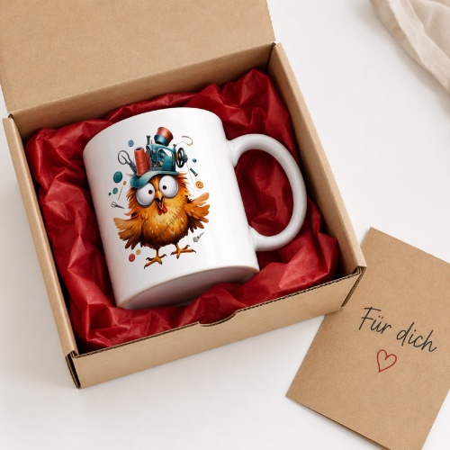 Tasse »Näh-Eule mit Nähzubehör-Motiv«