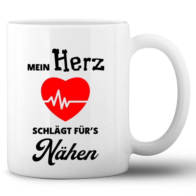 Tasse »Mein Herz schlägt fürs Nähen«