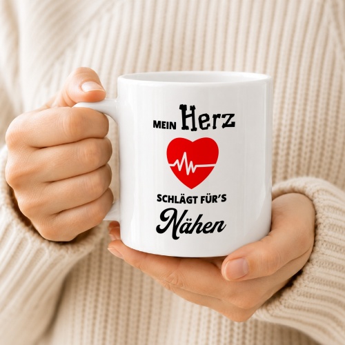 Tasse »Mein Herz schlägt fürs Nähen«