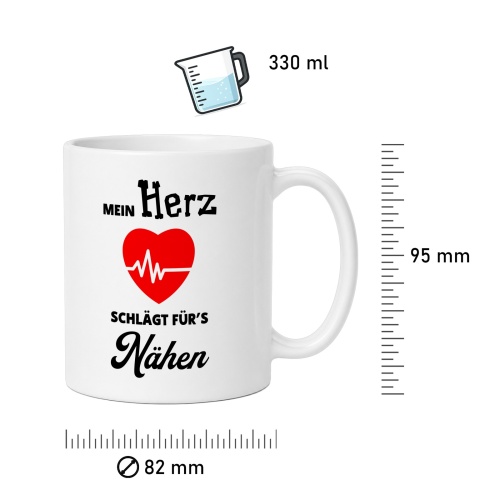 Tasse »Mein Herz schlägt fürs Nähen«