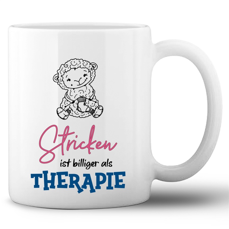 Tasse »Stricken ist billiger als Theraphie«