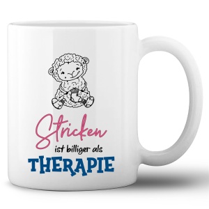 Tasse »Stricken ist billiger als Theraphie«