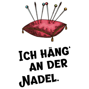 Tasse »Ich häng an der Nadel«