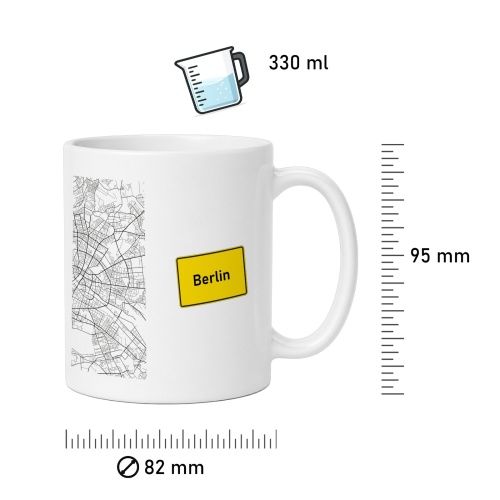 Tasse »Berlin Stadtplan & Ortsschild«
