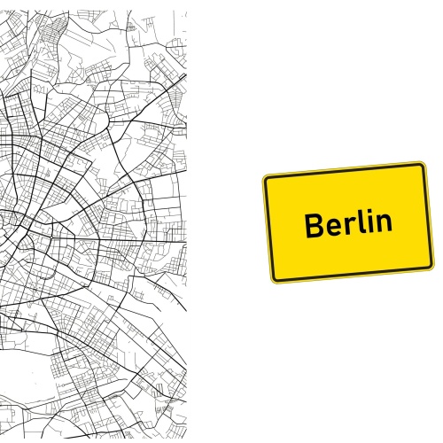 Tasse »Berlin Stadtplan & Ortsschild«