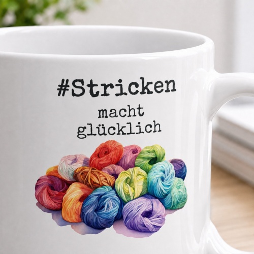 Tasse »#Stricken macht glücklich«
