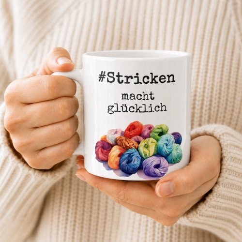 Tasse »#Stricken macht glücklich«