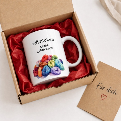 Tasse »#Stricken macht glücklich«