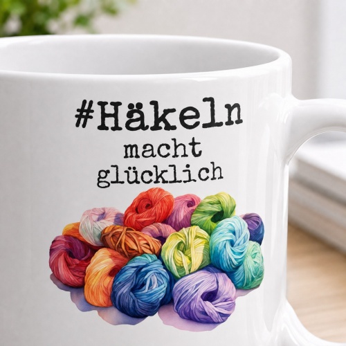 Tasse »#Häkeln macht glücklich«