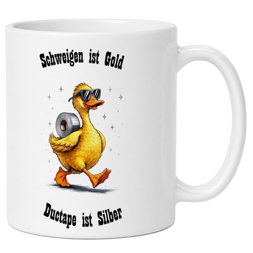 Tasse »Schweigen ist Gold, Ductape ist Silber«