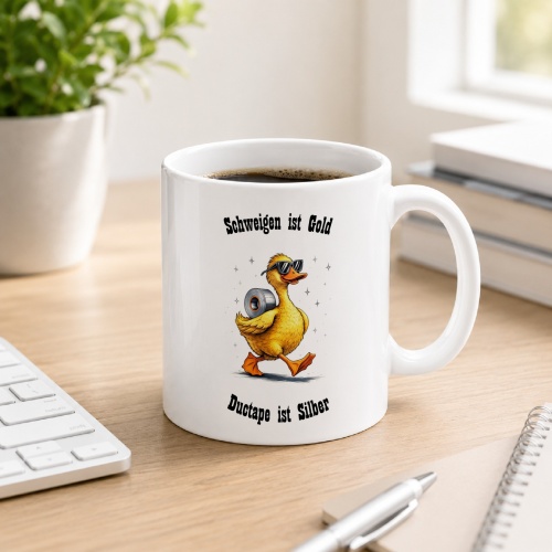 Tasse »Schweigen ist Gold, Ductape ist Silber«