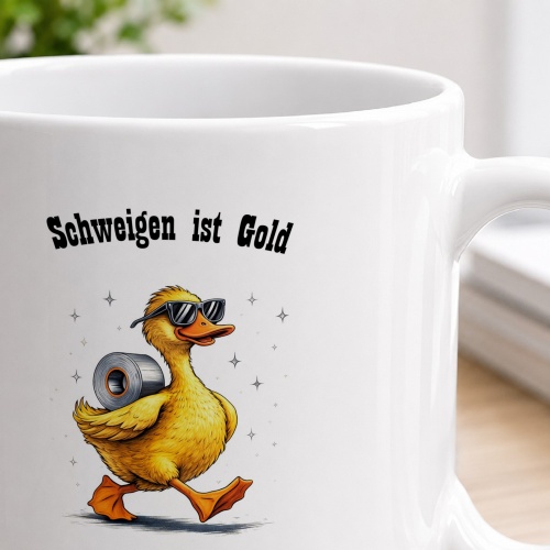 Tasse »Schweigen ist Gold, Ductape ist Silber«