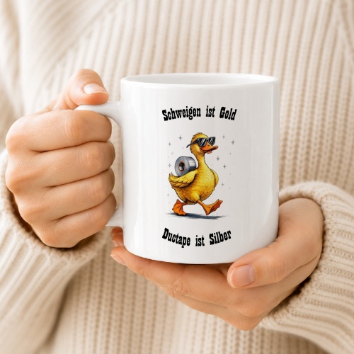 Tasse »Schweigen ist Gold, Ductape ist Silber«