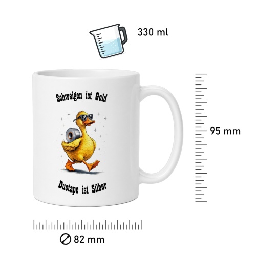 Tasse »Schweigen ist Gold, Ductape ist Silber«