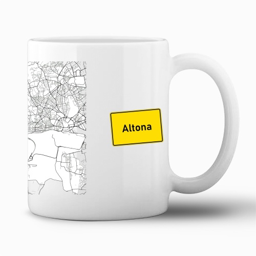 Tasse »Altona Stadtplan & Ortsschild«