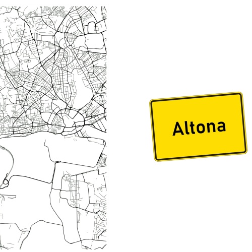 Tasse »Altona Stadtplan & Ortsschild«