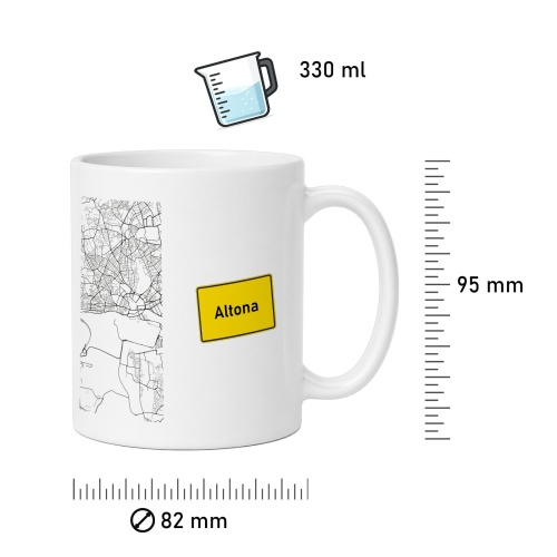 Tasse »Altona Stadtplan & Ortsschild«