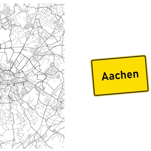 Tasse »Aachen Stadtplan & Ortsschild«