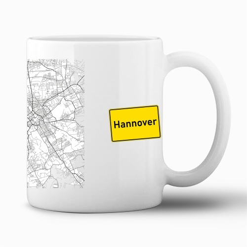 Tasse »Hannover Stadtplan & Ortsschild«