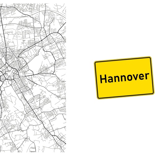 Tasse »Hannover Stadtplan & Ortsschild«