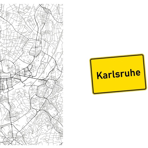Tasse »Karlsruhe Stadtplan & Ortsschild«