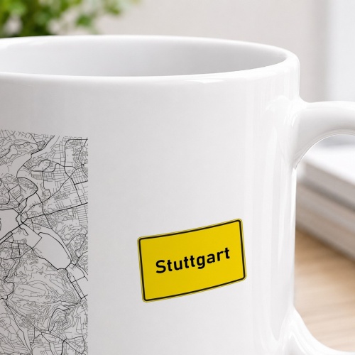 Tasse »Stuttgart Stadtplan & Ortsschild«