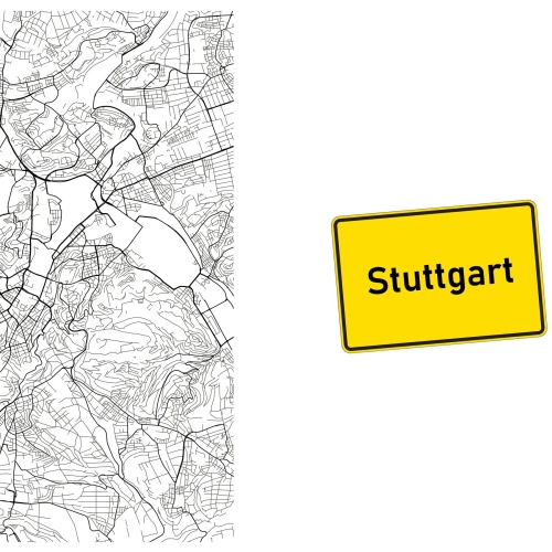 Tasse »Stuttgart Stadtplan & Ortsschild«